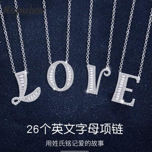 ROPUHOV 2021 New Korean Trendy Jewelry Fashion Personality Zircon Necklace Female Sweet 26 English Letters Clavicle Necklace