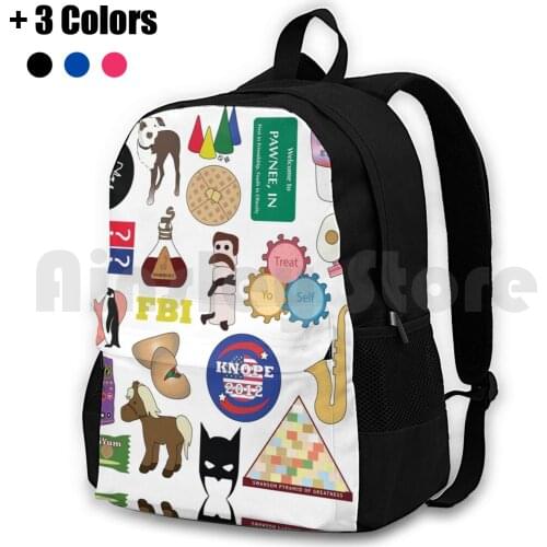 Parks And Rec Flatlay Outdoor Hiking Backpack Waterproof Camping Travel Parks And Rec Parks And Recreation Parks Rec Chris