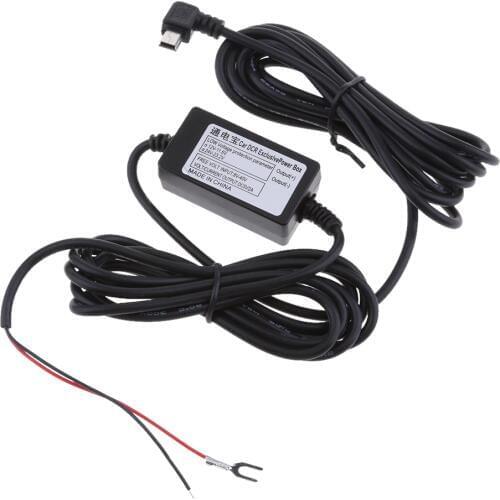 Premium Dash Cam Hardwire Kits 12/24V To 5V/1.5A Power Adapter Mini USB Right Bend Plug For Cars Van Trucks