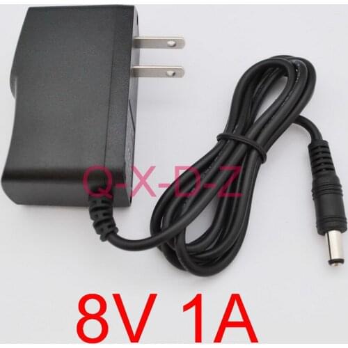 1PCS High quality AC 100V-240V Converter Switching power adapter DC 8V 1A 1000mA Supply US Plug DC 5.5mm x 2.1-2.5mm