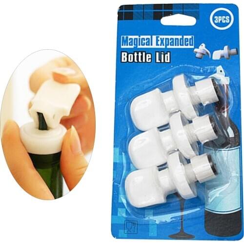 3pcs Wine Bottle Stoppers Reusable Flip Beer Lids Sealed Top New Cap Vacuum Champagne Stoppers Accessories