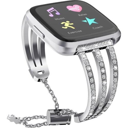 Compatitble with Fitbit Versa/Versa 2/Versa Lite Band Strap Stainless Steel Replacement Strap Bands For Fitbit Versa Watch 62016