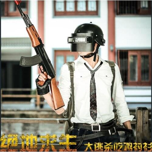PUBG Long Sleeve Shirt Blouse Tops Gloves Arm Ornament Tie Women Ladies White Cotton Collar Cosplay Costumes