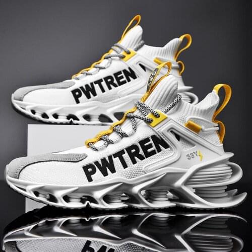 Big Size Mesh Cushions Sock Sneakers Mens White Sports Shoes Sport Men Running Shoes Sneakers Knit Knitted Trainers GMB-1901