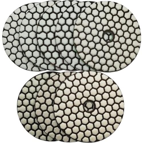 SHDIATOOL 7pcs 4inches B Dry Diamond Polishing Pads Dia100MM Resin Bond Diamond Flexible Sanding Disk For Granite Marble Ceramic