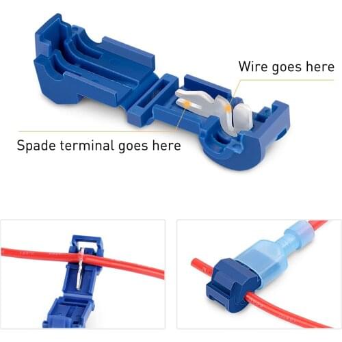 Electrical Wire Connectors 100Pcs(50Set) Snap Splice Lock Terminal T-Tap Quick Cable Crimping Connector