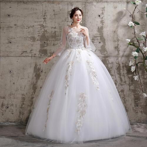 Wedding Dress Lace Up 2020 New Half-sleeve Wedding Dresses Ball Gowns Dreamy Bridal Luxury Dresses Vestidos De Novia