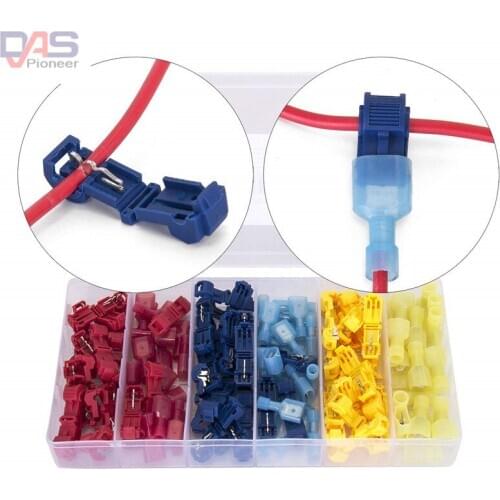 T-Tap Wire Connectors, Self-Stripping Quick Splice Electrical Wire Terminals, Insulated Male Quick Disconnect Spade Terminals