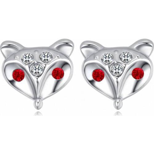 TRACYSWING Brand Real Austrian Crystals Fashion Fox trendy Dangle Earrings For Women Gift White Gold Color #TW131723