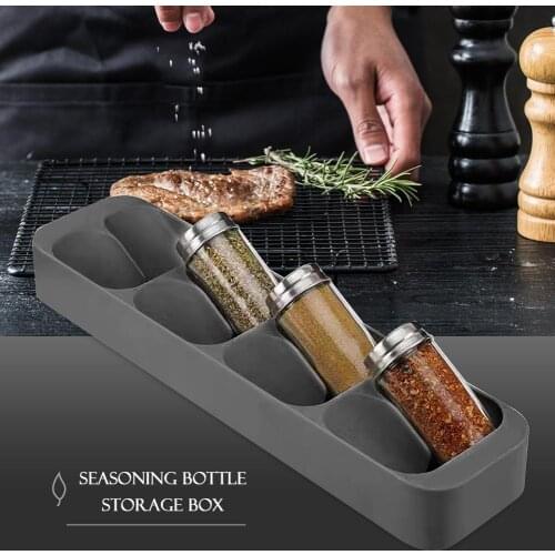 Eight Slots Drawer Condiment Seasoning Bottle Storage Holder Kitchen 8 Grid Crucible Storage Organizer Condiment Tank