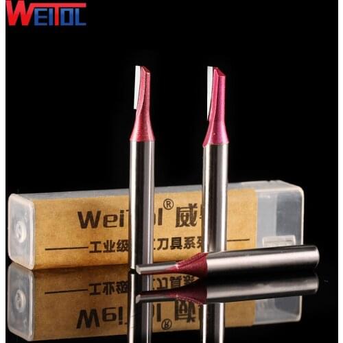 Weitol free shipping 1pcs 1/4 inch one flute straight bit carbide router bit CNC wood tools CNC machine tools