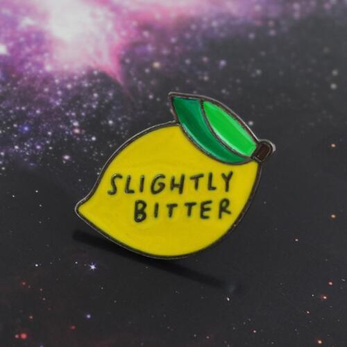 Lemon Brooch Yellow Fresh Slightly Bitter a Lemon Leaf Fashion Cute Enamel Pin Backpack Coat Lapel Fruit Badge Child Gifts