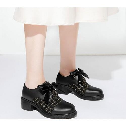 2021 Big Size 33-43 Women Pumps Square Heels Round Toe Casual Single Shoes Spring Autumn Office Dress Shoes Casual Shoes Woman