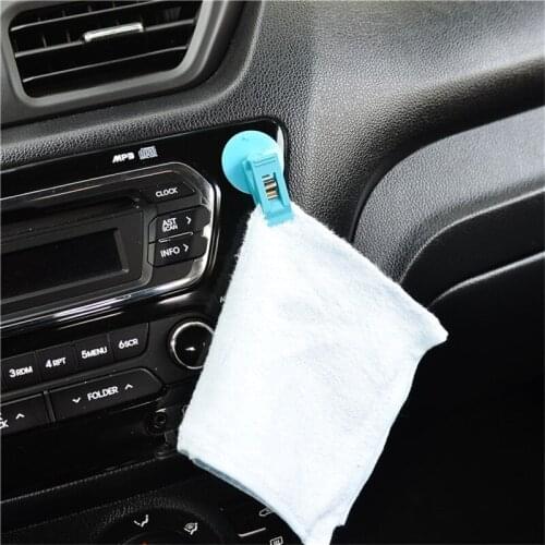 1 Pair Car Interior Window Clip Mount Black Suction Cap Clip Plastic Sucker Removable Holder For Sunshade Curtain Towel Ticket