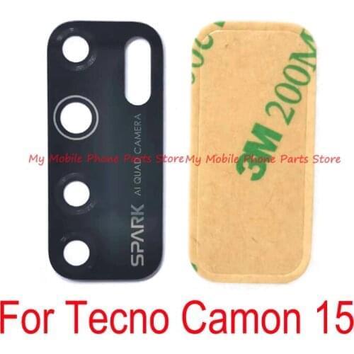 10 PCS Cell Phone Rear Camera Glass Lens For Tecno Camon 15 Back Main Camera Glass Lens With Glue Tape For Camon 15 Camon15