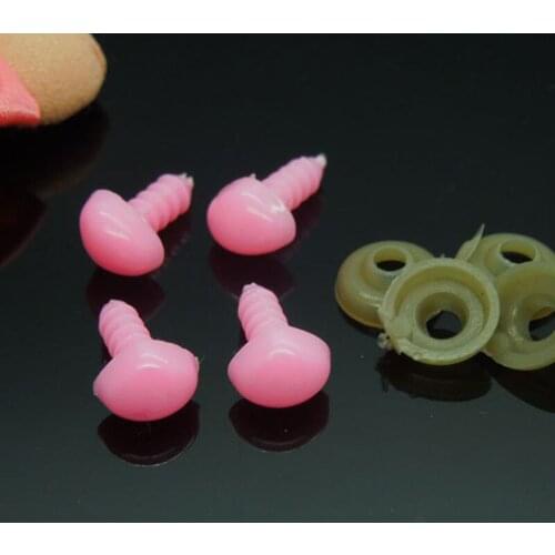 100pcs Safety Nose / Plastic Doll Noses Triangle Pink Color For Bear Doll Animal Puppet Making 8.5mm*6.5mm EA054