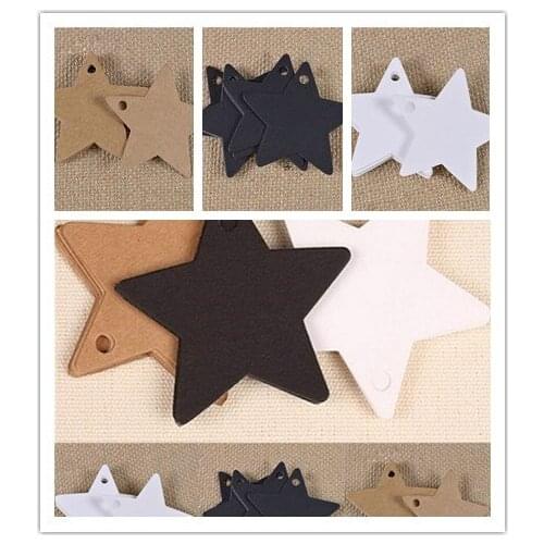 100Pcs Black Star Kraft Paper Label Price Card Christmas Wedding Halloween Christmas Decorations Luggage Tags Packaging Labels