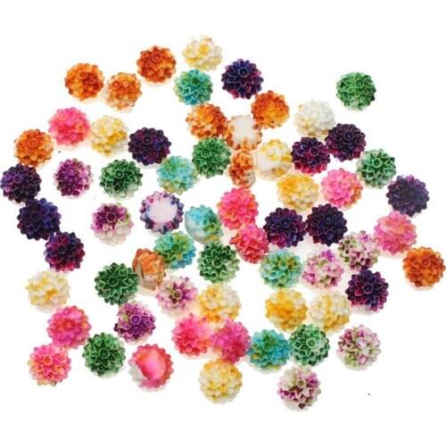 100pcs Kawaii Resin Flowers Flatback Cabochon Scrapbook Craft Clear Embellishments DiyDecor For Headwear Phone Nail Art Stickers