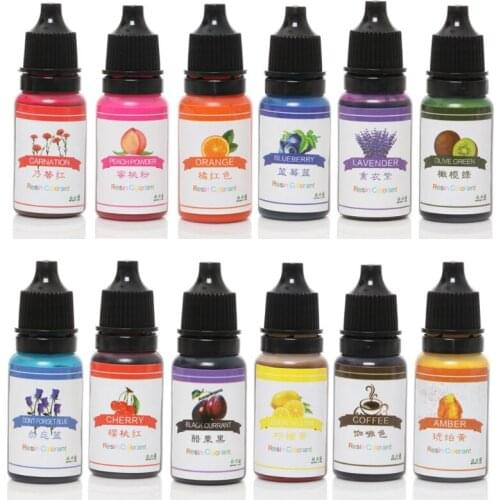 12 Colors DIY Epoxy Resin Pigment Liquid Resin Colorant Pigment Resin Colorant Dye Resin Jewelry Making Art Crafts Tools