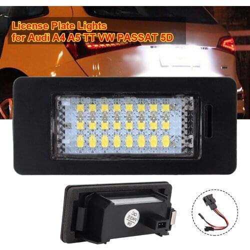 12V 3W LED License Plate Number Light 8T0943021 For Audi A4 B8 A5 S5 Q5 TT VW PASSAT 5D R36 With Decoder Car Accessories 2pcs