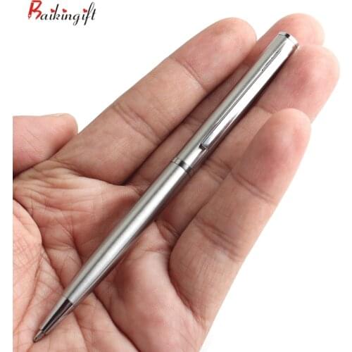 2/11/20/Set Genkky Mini Ballpoint Pen Metal Stainless Steel Material Rotating Style Oily Ball Pens For School Office Gift Pen