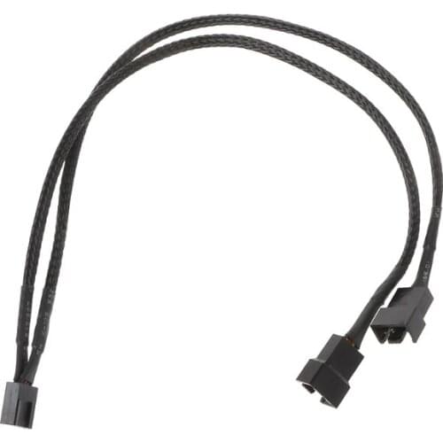 4-Pin PWM to Dual PWM Sleeved Computer Case Fan Power Y-Splitter Adapter Cable