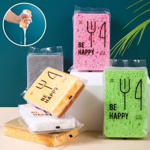5PCS Sponge dishwashing wiper kitchen cleaning dishwashing block multifunctional brush pot sponge block dishwashing brush