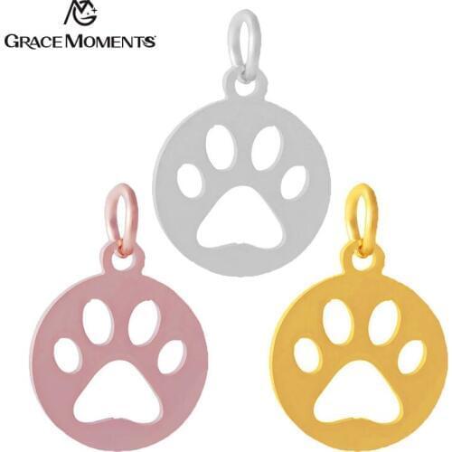 5pcs/lot Grace Moments Wholesale DIY Charm Jewelry Accessories Cut Out PAW Pendant Cat Paw Dog Paw for Making Lovely Bracelets