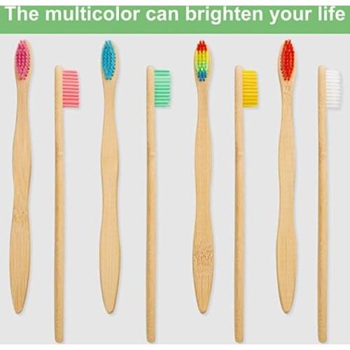50/100PCS Colorful Natural Bamboo Toothbrush Set Teeth Whitening Bamboo Dental Oral Care Customized Laser Engraving Logo