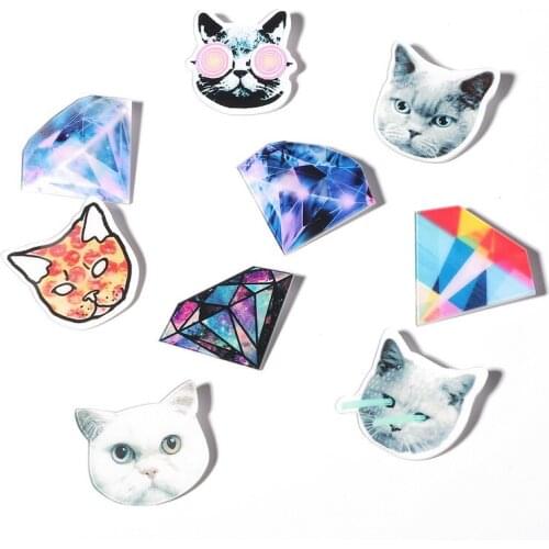 Acrylic Brooch For Women Cool Cat Eyes Rhinestone Cartoon Clothes Badge Icons On The Backpack Brooches Pins Badges