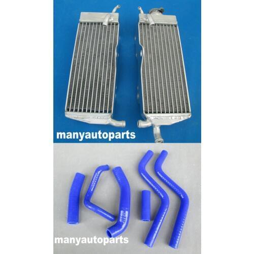 Aluminum radiator + blue silicone hose for Honda CR250R/CR250 R 2-stroke 1988 1989 88 89