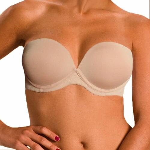 Sexy Underwear Thick Padded Push Up Bra For Women Multi-Way Adjusted Straps Strapless Half Cups Dropshipping