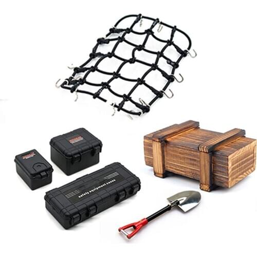 Decoration Suitcase Luggage Net Shovel Toolbox for 1/10 TRX4 Defender SCX10 90046 90047 MST Jimny VS4 RC Car Accessories