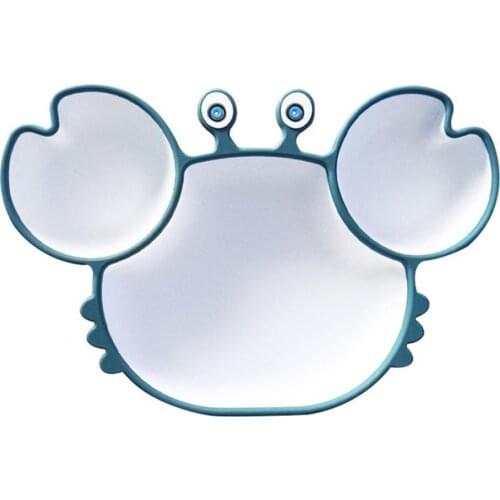 Household Childrens Silicone Cartoon Crab Divider Dinner Plate Sucker Type Non-slip Anti-fall Environmental Protection Bowl