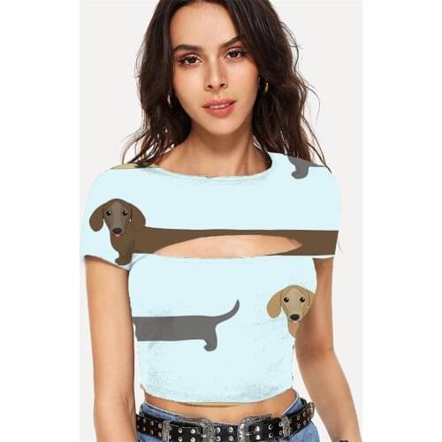 Somepet Dog T shirt Women Animal Tshirts Casual Hip Hop Hollow Out T shirts Harajuku Tshirt Printed Short Sleeve Summer New