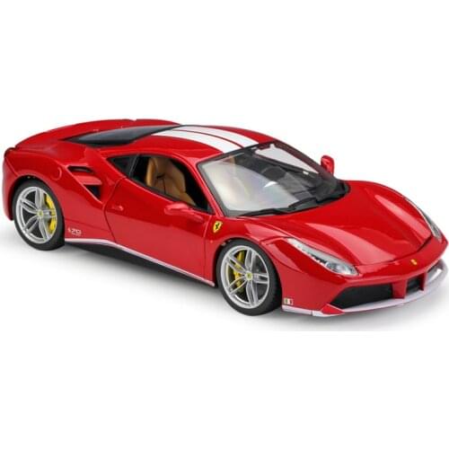 1:18 Bburago 70th Anniversary Collection 488GTB The Schumacher Sport Car Red High Simulation Vehicle Alloy Model Car