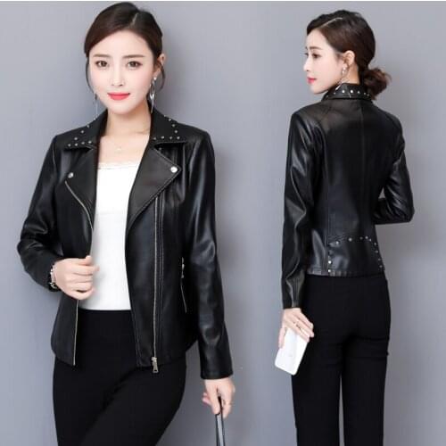 Plus Size 3XL Womens Leather Jackets 2021 New Female Leather Jacket Women Coat Outerwear Ladies Leather Clothing