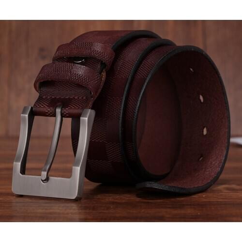 Men luxury high quality brand Luxury fashion belts Plaid belts men pin buckle belt top fashion mens leather belts