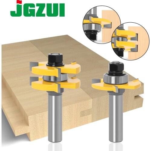 2pcs 8mm&12mm&1/2'shank Joint Assemble Router Bits Tongue & Groove T-Slot Milling Cutter for Wood Woodwork Cutting Tools
