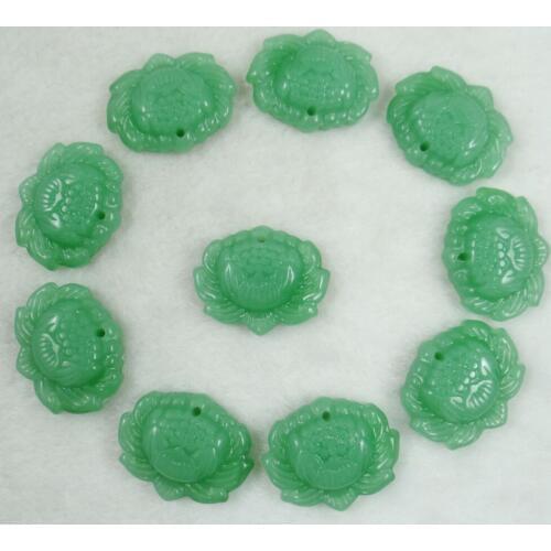 Natural stone Turquoises Quartz Crystal lotus pendant for diy Jewelry making necklace Accessories 10pcs