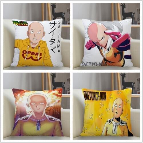 Musife Custom One Punch Man Pillowcase Home Decoration 45*45cm Zipper Square Pillowcase Throw Pillow Cover Drop Shipping