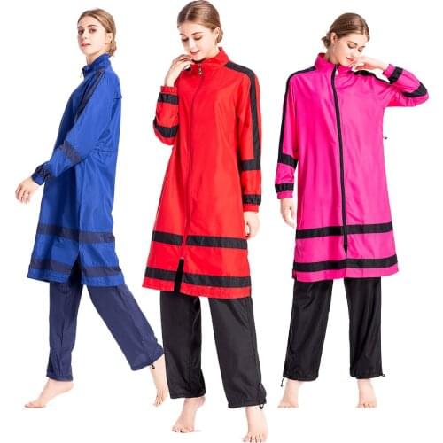 Long Sleeve Solid Plain Full Burkini Muslim Swimwear S-5XL Plus Size Islamic Swimsuit Fashion Turkey Women Cover