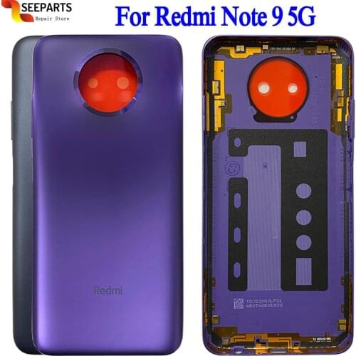 ORIGINAL For Xiaomi Redmi Note 9 5G Battery Cover Back Glass Panel Rear Housing Case 6.53" For Xiaomi Redmi Note 9T Back Cover