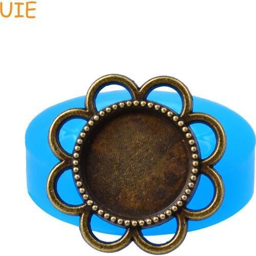 OYL132U 23mm Flower Frame Silicone Push Mold - Sugarcraft Cake Decorating Fondant, Chocolate, Resin, DIY Biscuit Baking, Jewelry