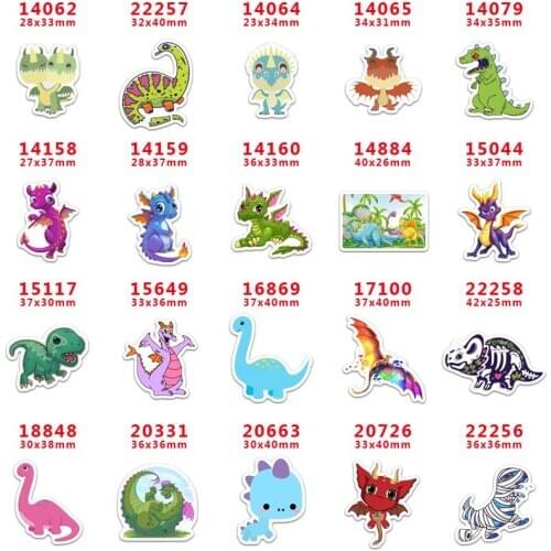 DIY Craft Supplies Sewing Accessories Cartoon Dragon And Dinosaur Printed Planar Resins Mold 30 Pieces. PR-14062