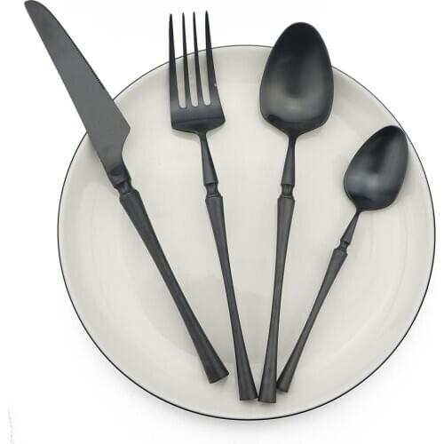 Luxury Flatware Cutlery Set Black 304 Stainless Steel Dinnerware Tableware Set Rosy Golden Dinner Knife Fork Tea Coffee Spoon