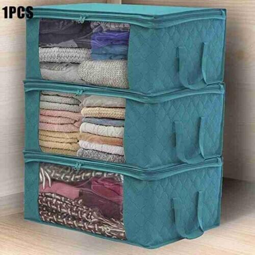 Folding Storage Box Dirty Clothes Collecting Case Non Woven Fabric With Zipper Moisture-proof Toys Quilt Storage Box
