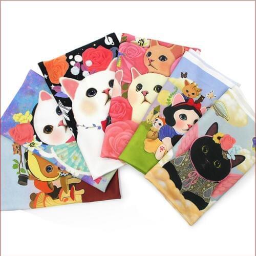 SMTA 33*48cm Sewing Fabric Cotton The Cloth Tissu Au Metre Flowers Kente Patchwork Fabrics Cat Rayon D30