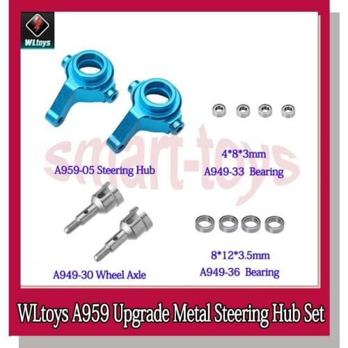 WLtoys A959-05 Upgrade Parts A959 Metal Front Rear Steering Hub Bearing Axle For A949 A969 A979 K929 For 1/18 RC Car