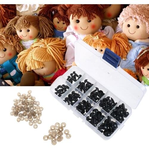100Pcs 6-12mm Black Safety Eyes For Teddy/Bear/Doll Animal Puppets DIY Crafts Accessories Plastic Doll Toy Eyes Dropshipping